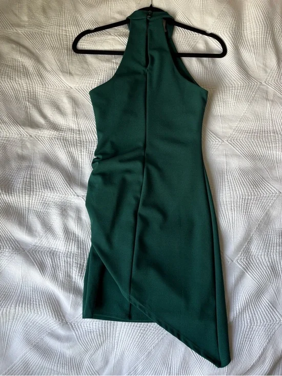 Lulu’s Emerald Green Halter Mini Bodycon Dress - Picture 2 of 6